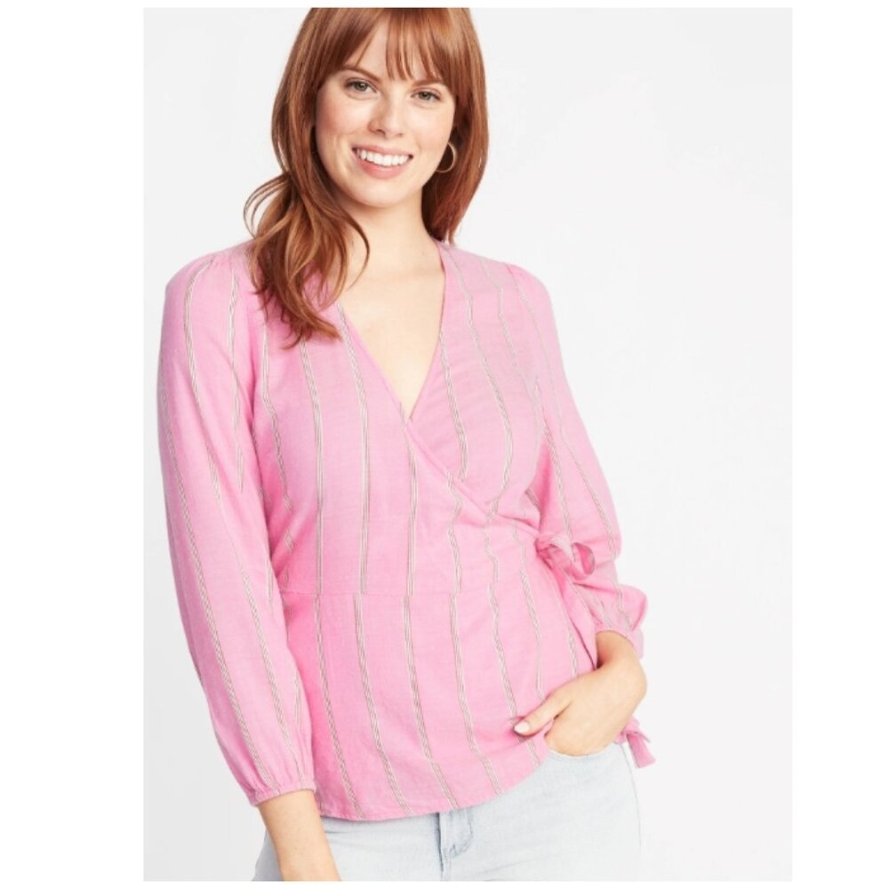 NEW, Old Navy Cotton Blend Wrap Top